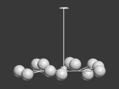 Orion 15 Light Pendant Clear and Opaque Glass 3D model