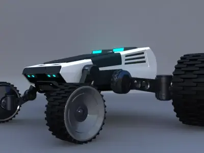 4x4 Wheel Robot Drone Model 3D model