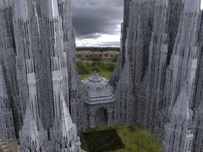 Elven city lothlorian Galadriel towers forest castle 2 3D 3D model