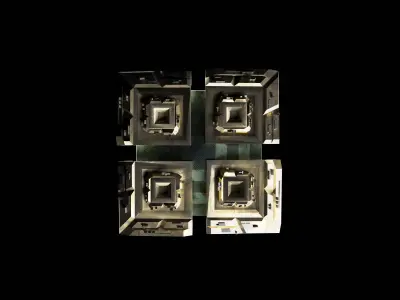 Scifi Power Cube Low-poly 3D model