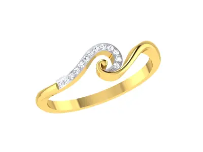 Solitaire Women Engagement Bypass Rings 3D print model 4