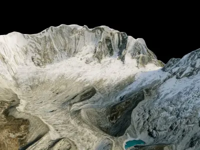 Huascaran Mountain 3d model terrain 3D model