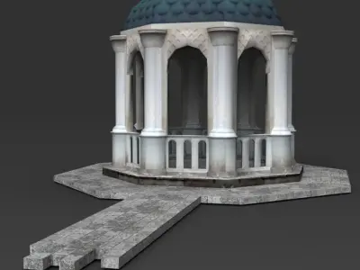 Garden pavilion Low-poly 3D model