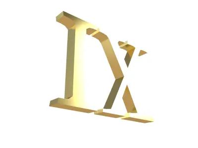 Roman Numerals 9 v1 002 Low-poly 3D model