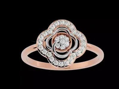 Light Minimalist Diamond Ring Earrings Pendant Set 3D print model