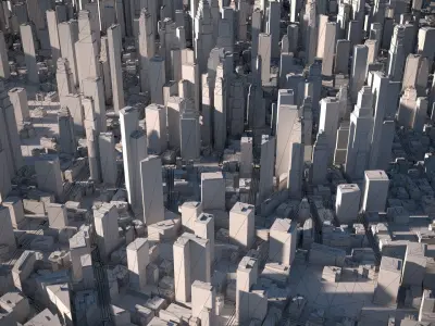 City 09 Low-poly 3D model