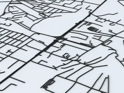 Yakutsk Road Network and Streets 3D model