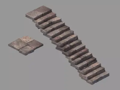 Stone - Stone Ladder 03 3D model