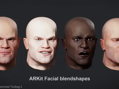 Sci-Fi Modular Soldier Character Low-poly 3D model