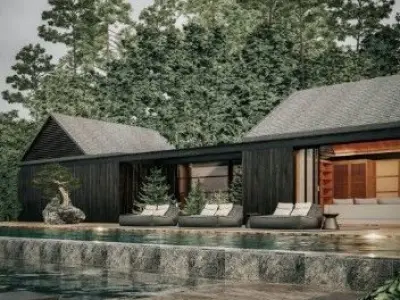  Exterior Pool House Model 3D model