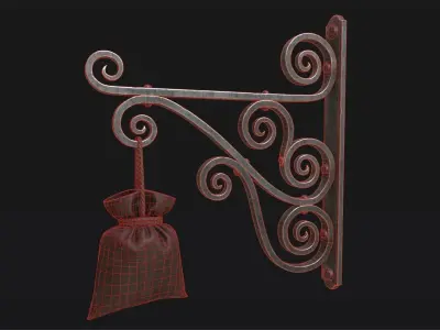 Medieval Store Sign Low-poly 3D model
