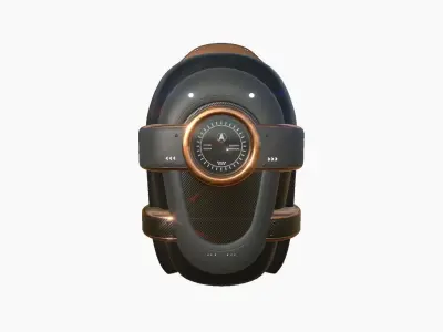 SciFi Backpack C01 Black Bronze - Fashion Character Design Low-poly 3D model