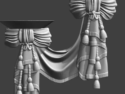 carved curtains 3D print model