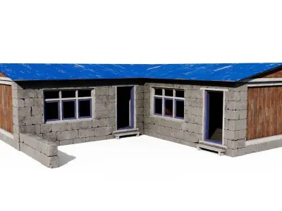 Mountain Lodge Low-poly 3D model