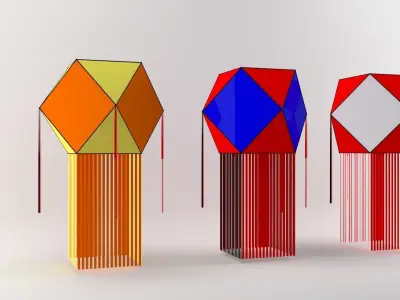 vesak lantern 3D model Low-poly 3D model