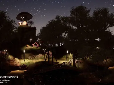 Fungus Nest Low-poly 3D model