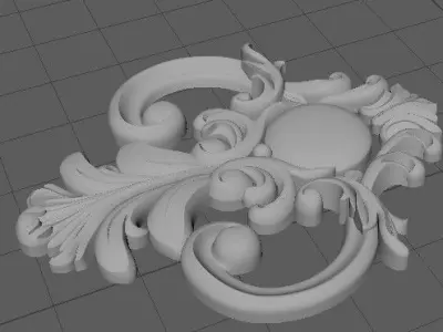 dekor gold ornament 3D model shop