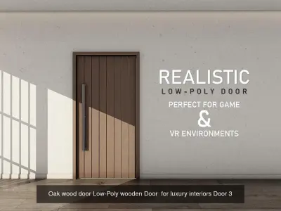 Set of 10 Realistic Wooden door collection low poly Doors 3D Model Pack