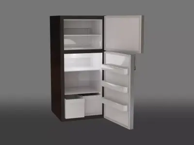 fridge open refrigerator Low-poly 3D model