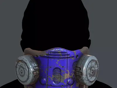 Gas mask helmet 3d model scifi Low-poly  Low-poly 3D model 476