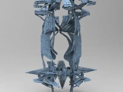 Atlantis Royal central travel Arch bridge  3D model