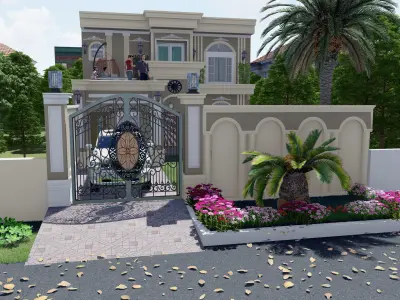 Beautiful Farm House Design In 35 x 70 Dimension Size  Low-poly 3D model