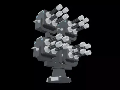 Tower Defence Mechanical v7 002 Low-poly 3D model