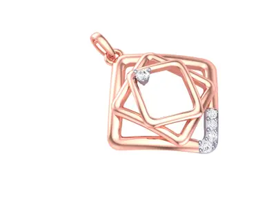 Squares with Squares Diamond Pendant 3D print model