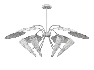  6 light chandelier Low-poly 3D model