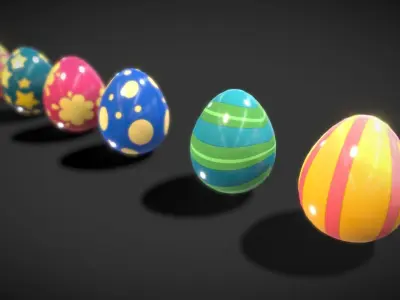 Collections Easter Eggs 5 Low-poly 3D model