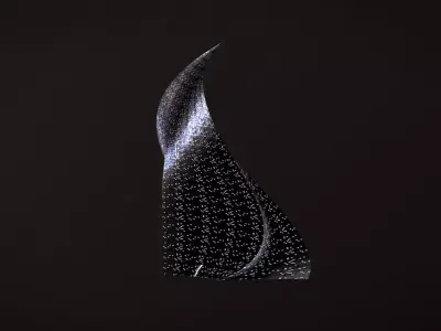 Post-apocalyptic skyscraper Night windows 3D model