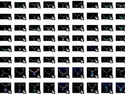 500 Women Necklace Pendant 3dm bulk collection  3D print model