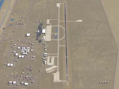 Basra Airport Low-poly 3D model