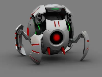 Ball Droid rigged- animated character 3D model purchase