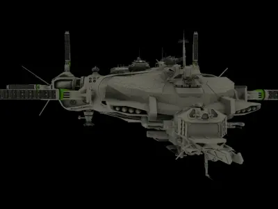 Spaceship BattleCruiser  Low-poly 3D model