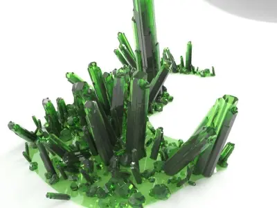 Crystal Diamond Emerald Field Low poly Low-poly 3D model