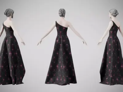 Dress 28 Light Burst Static Low-poly 3D model