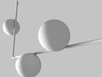 KENDRA Hanging Light black and gold Low-poly 3D model