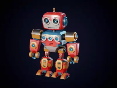 Robot Toy 1 Game Ready Low Poly Low-poly 3D model