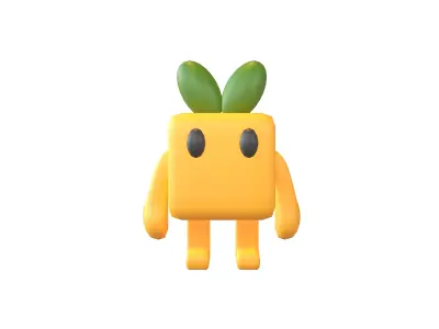 Cube Character 00001 Low-poly 3D model