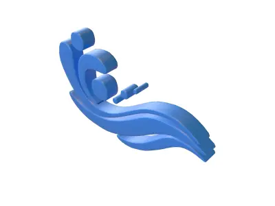 Wave Symbol v2 001 Low-poly 3D model