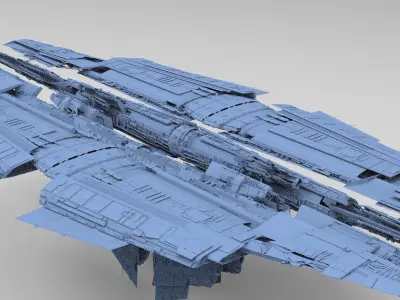 Alien Ship pyramid design 10 3D model