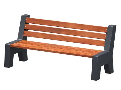 Park bench 3D model 17