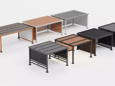 7 Modern Gazebos Collection - Minimal Architectural Structures 3D model