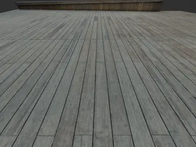 Realistic 3D scanned Low-Poly Wooden Deck Asset Low-poly 3D model