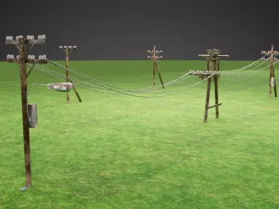 abandoned-street-lights-pack Low-poly 3D model