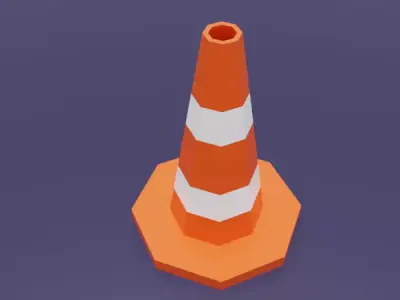 Low Poly Traffic Cone City Road and Construction Prop Free low-poly 3D model