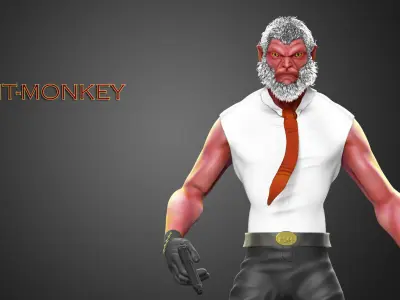 Hit-Monkey Marvel Character Concept Print and Low poly 3D model