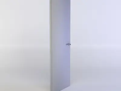 Door wooden with glass panels Low-poly 3D model