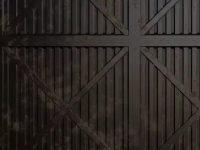 Full Black Corrugated Metal PBR Seamless Texture